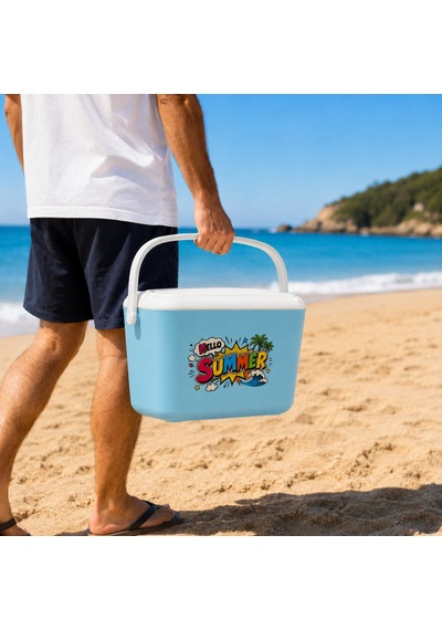 20 Lt Buzzy Retro Buzluk Termos 1179 Cooler Box -402 Açık Mavi