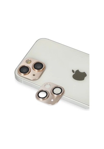 Apple İphone 13 Uyumlu Pers Alüminyum Kamera Lens - Gold Renkli 58046062