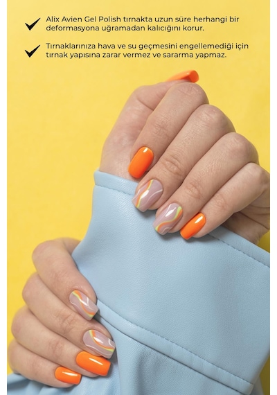 Alix Avien Uv Kalıcı Turuncu Jel Oje 42 Gel Polish12 Ml
