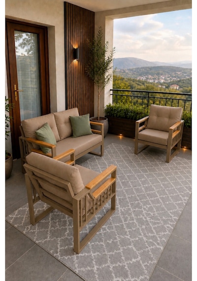 Rovena Esinti Balkon Takımı, Bahçe Takımı 2 Li Koltuk 70x150 Tekli Koltuk 70x70 Cappuccino Rovena Esinti Balkon Takımı, Bahçe Takımı 2 Li Koltuk 70x150 Tekli Koltuk 70x70 Cappuccino