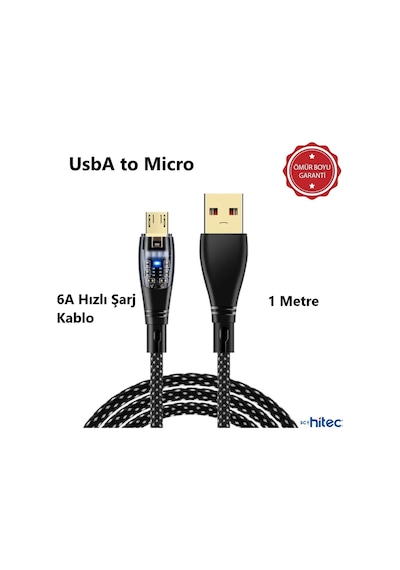 Schitec 6a 120w Usba To Micro 1m Hızlı Şarj Kablosu Beyaz Yk232b