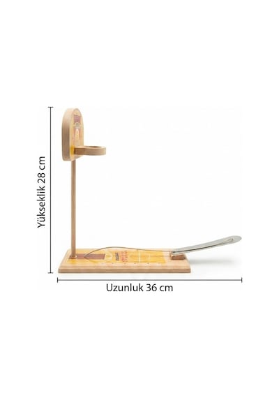 Mini Ahşap 28 CM Basketbol Potası - Eğitici ve Eğlenceli Hareketli Fırlatma Mekanizmalı Aile Oyunu