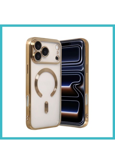 Bezos İphone 17 Pro Uyumlu Kross Magneticsafe Kapak - Gold Dfnbez