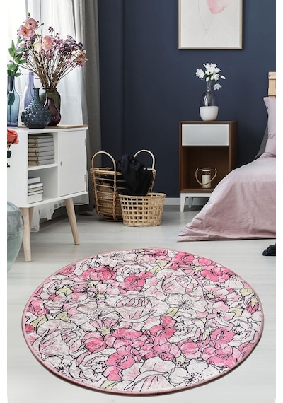 Rosa Pink Djt Çap 140 Cm Salon,Koridor, Dekoratif Halı