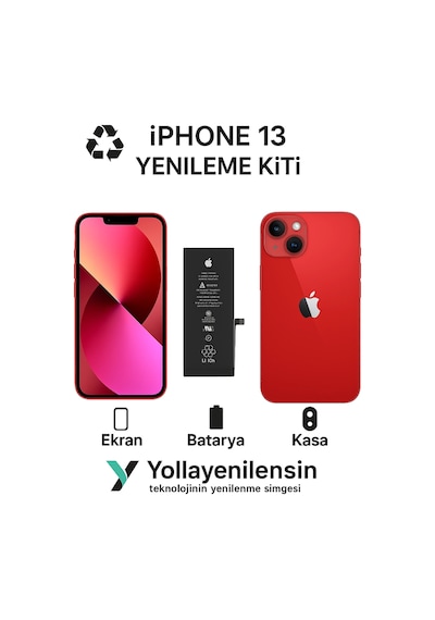 Apple Uyumlu iPhone 13 Kiti Ekran + Batarya + Arka Kasa e Eş Değer Kalite Parçalar