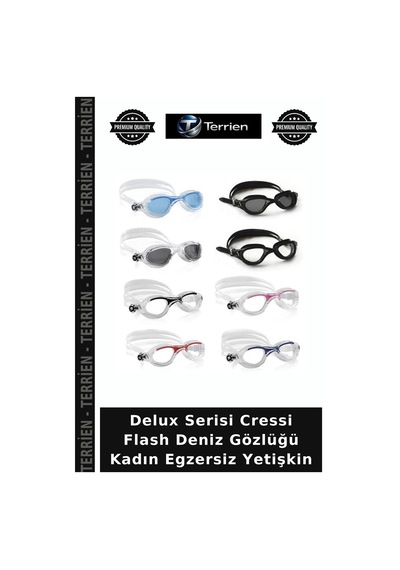Delux Serisi Cressi Flash Deniz Gözlüğü Kadın Egzersiz Yetişkin Clear-clear-red