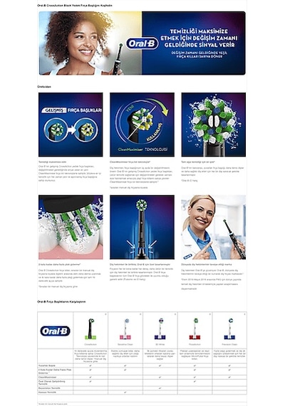 Oral-B Cross Action X-Filament Şarjlı Diş Fırçası Yedek Başlığı 4'lü