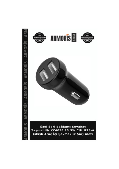 Özel Seri Bağlantı Seyahat Taşınabilir Xc4056 15.5w Çift Usb-a Çıkışlı Araç İçi Çakmaklık Şarj Aleti