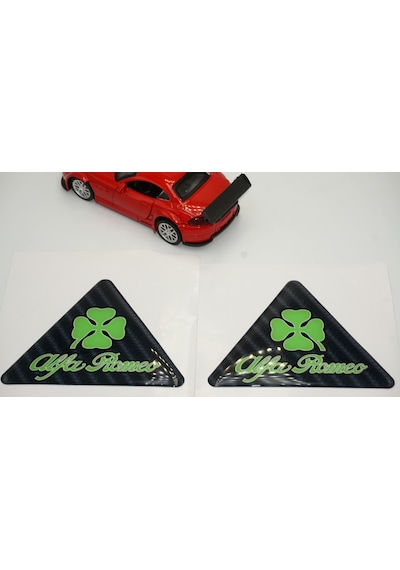 Alfa Romeo Yonca Logo Yan Çamurluk 3m 3d Karbon Damla Logo Amblem