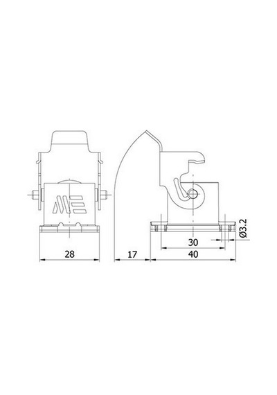 METE ENERJİ 403001S 4X10A. Makine Prizi Metal Mandallı