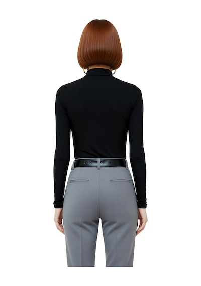 Ersefa Moda Kare Yaka Örme Slim Düz Desen Casual Günlük Crop Kısa Kol Bl siyah