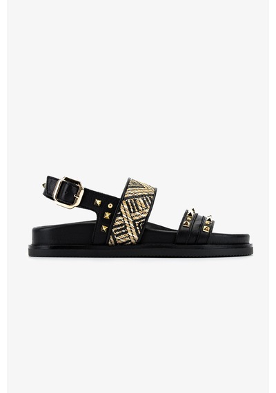 Valmenti Kadın Deri & Tekstil Siyah Deri Düz Sandalet 1141 505 Bn Sndlt Y26 Black Leather