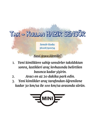 Mını Uyumlu Qqr Hazır Sensörlu Subap 36106790054 Tak-kullan