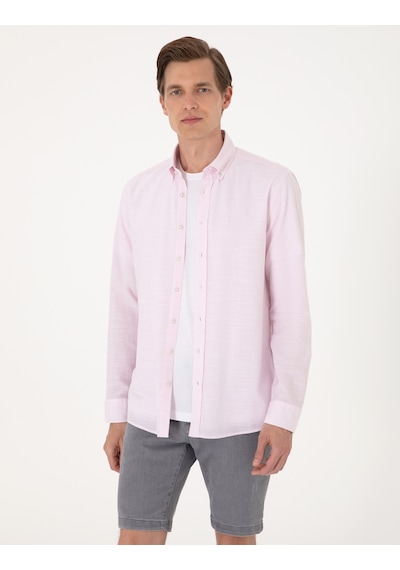 Pierre Cardin Erkek Nar Çiçeği Gömlek Desenli 50307101-vr239 Nar Çiçeği