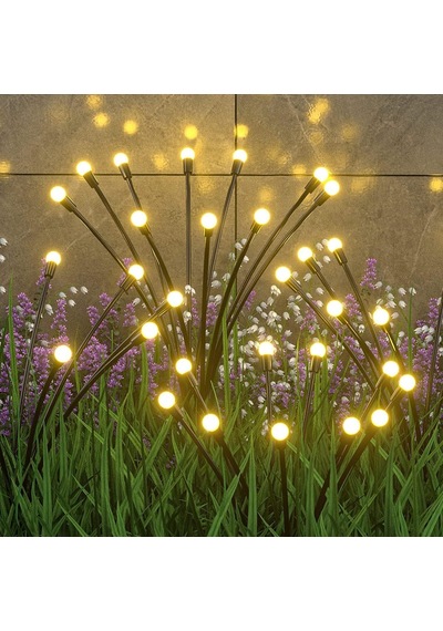 Ayrex 4'lü Paket 10 Led Güneş Ateşböceği Işıkları, Bahçe, Veranda, Avlu İçin Su Geçirmez Güneş Enerjisi D