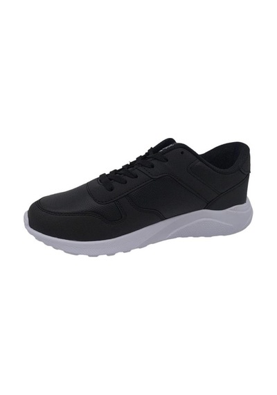 Luttoon 4154-24 Deri Anatomik Hafıza Taban Kadın Sneaker Siyah Beyaz Siyah
