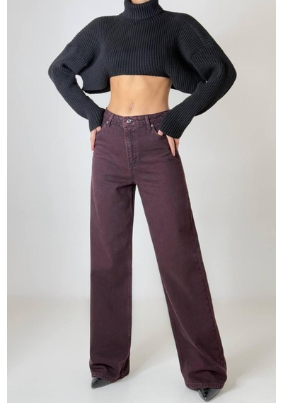 Lacarino 7714 W.leg Kadın Jean Pantolon Bordo