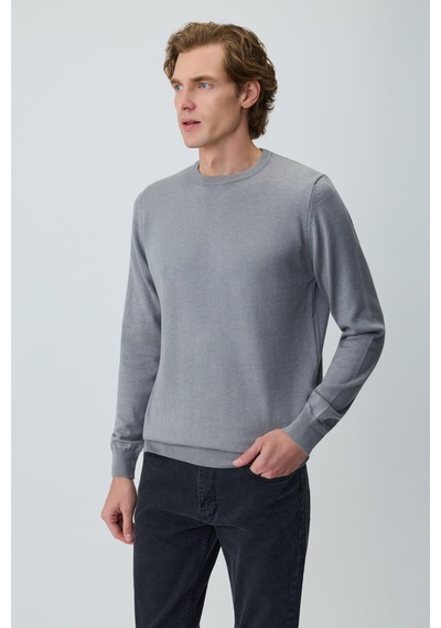 Morven Erkek Gri Basic Bisiklet Yaka Triko 27kc017005100 Gri