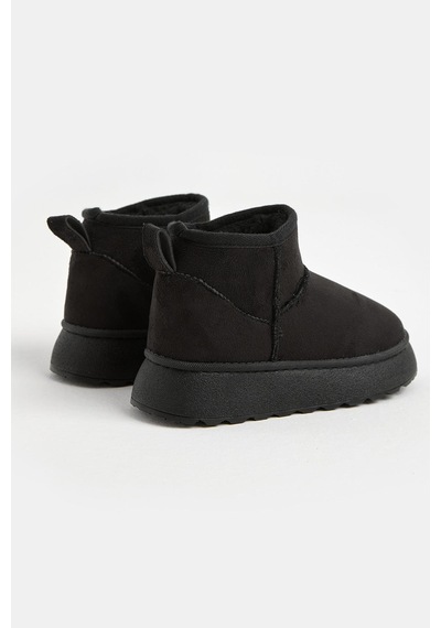 Tonny Black Kalın Poli Taban İçi Kürklü Süet Görünümlü Çocuk Unisex Siyah Günlük Bot Tbsz015 Siyah