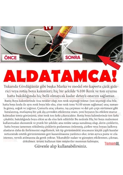 Alman Markası Araç Kaporta Rötuş Beyaz Boya Kalemi (Çok Kaliteli