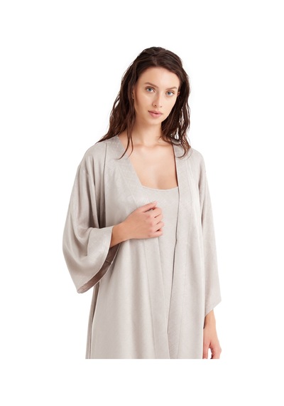 Blackspade Kadın Saten Sabahlık 60487 - Krem