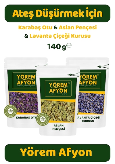 Yörem Afyon Yörelerine Özgü Bitkisel Ateş Düşürmek İçin Bitki Çayı Seti 140gr.