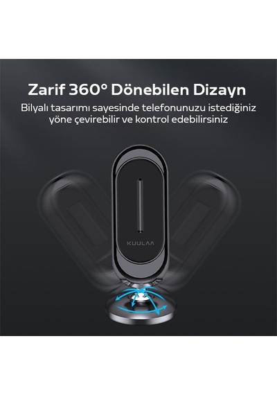 Kuulaa Universal Mıknatıslı Standlı Cep Telefon Araç Tutucu Alum
