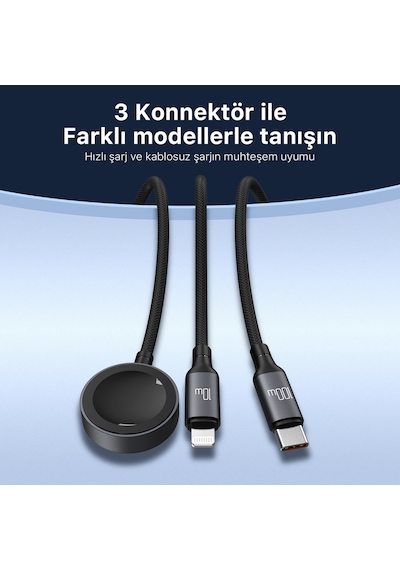 Bix BXA3W1 100 W Type-c Lightning Şarj Kablosu