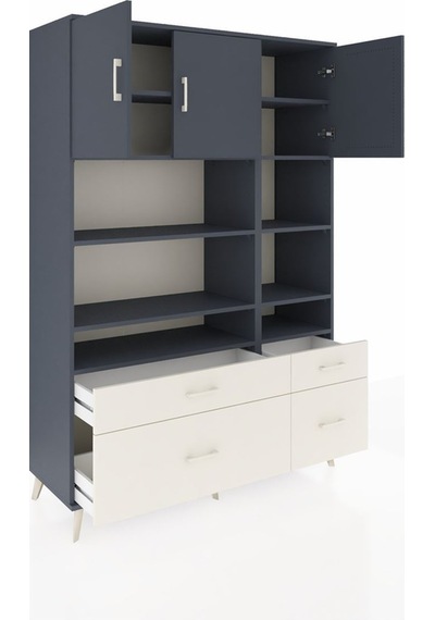 Hyperion Dolap 10 Raflı 4 Çekmeceli 3 Kapaklı 132x44x195 Antrasit-antrasit/aytaşı Antrasıt/aytası Hyperion Dolap 10 Raflı 4 Çekmeceli 3 Kapaklı 132x44x195 Antrasit-antrasit/aytaşı Antrasıt/aytası