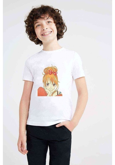 Tshirthane Anime One Piece Baskılı Unisex Çocuk Beyaz T-Shirt (534799161)