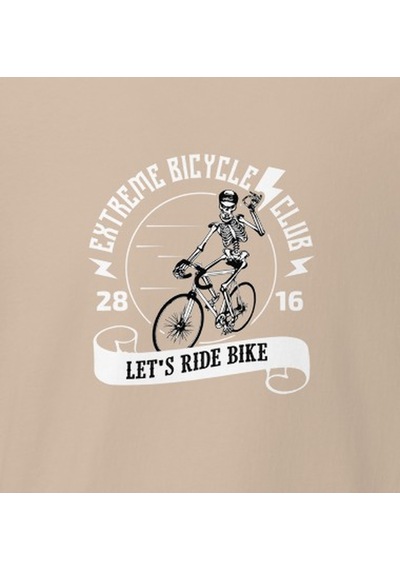 Wildstyle Extreme Bicycle Club Dağ Bisikleti Bisikletçi Kulübü Baskılı Unisex Bisiklet Yaka Pamuklu Tişört Camel
