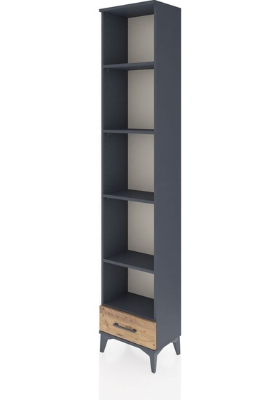 Arges Dolap 5 Raflı Tek Çekmeceli 44x30x221 Antrasit-çam Antrasit