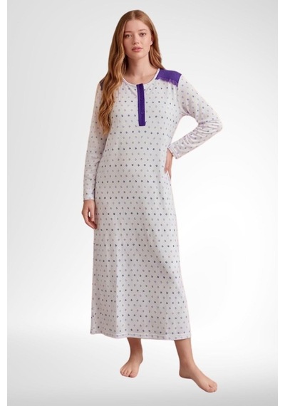 Mecit Pijama Mecit 6360 Mor Kadın Sabahlık Pijama Gecelik Set