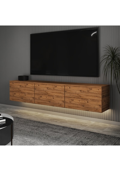 T0020 Alston Duvara Monte Tv Ünitesi Led Işıklı, Modern Tasarım, 160 Cm - Atlantik Çam Atlantik Çam T0020 Alston Duvara Monte Tv Ünitesi Led Işıklı, Modern Tasarım, 160 Cm - Atlantik Çam Atlantik Çam