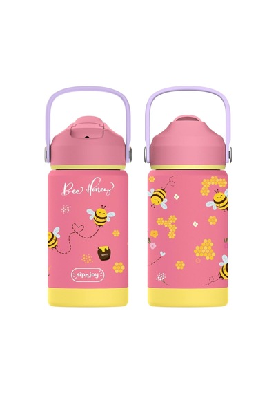 Sipnjoy - Flipsip Çocuk Su Termosu 360 Ml - Bee Honey