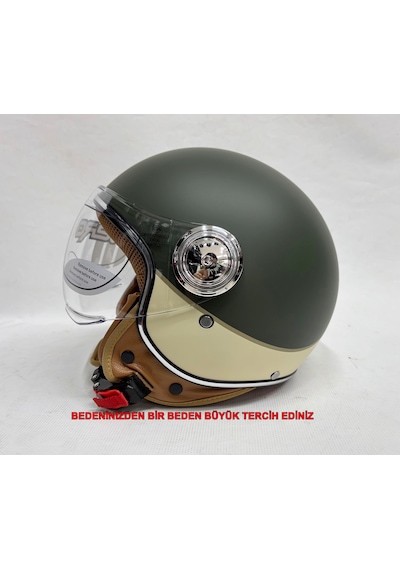 Nero Tk-06 Şefaf Vizörlü Yarım Açık Kask Mat Y4 Çok Renkli