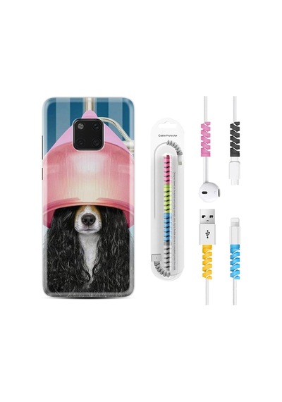 Huawei Mate 20 Pro Kılıf Kablo Koruyuculu Earring Woman 1363