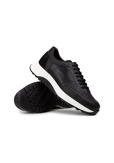Deery Hakiki Deri Siyah Erkek Sneaker Ayakkabı - 01984Msyhe02 Siyah