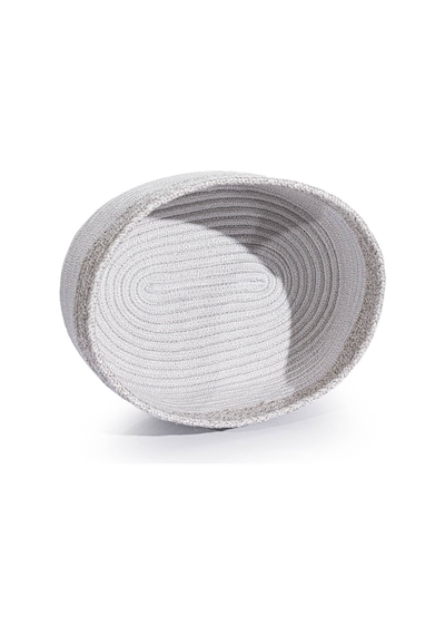 Koza Home Cesta El Yapımı Pamuklu Beyaz Gri Hasır Dekoratif Sepet 25x45 CM