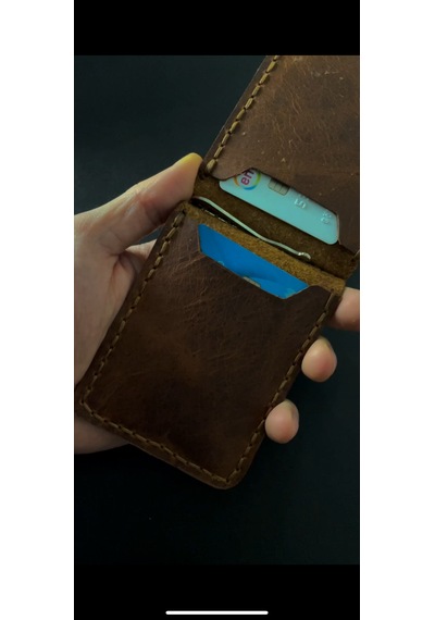 İnfinite Hide Leather Hakiki Deri Para Klipsli Cüzdan Taba