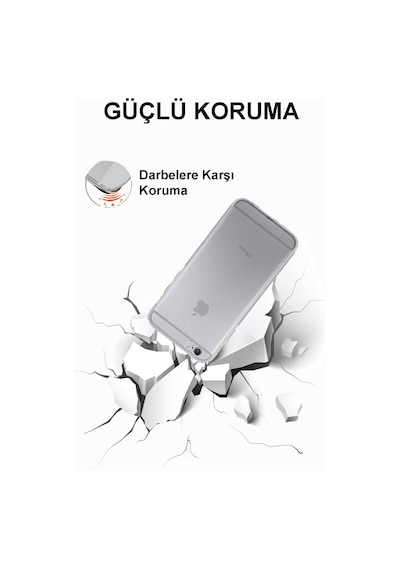 Apple Uyumlu iPhone 6S Plus ile Kapak Kamera Korumalı Şeffaf Tıpalı Silikon Kılıf