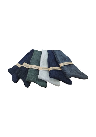 Ercey's Erkek 6'Lı Kışlık Lambswool Çorap Çok Renkli