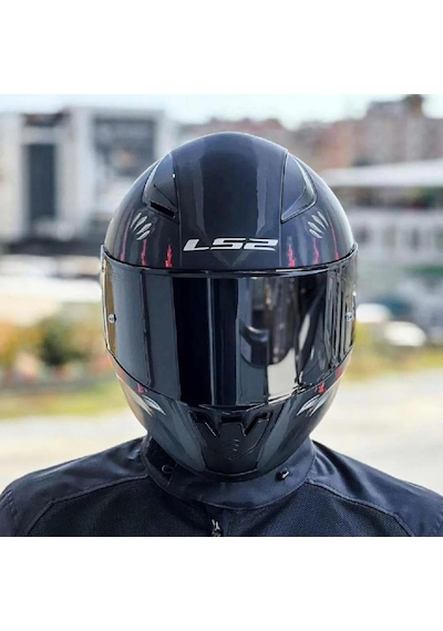 Ls2 Rapid 2 Clawn Full Face Motosiklet Kaskı Siyah Vizörlü Siyah - Gri - Kırmızı