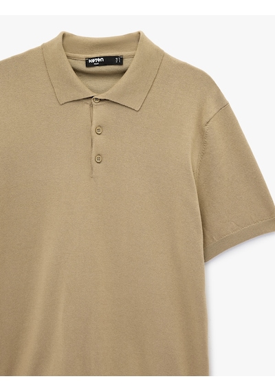 Koton Regular Fit Kol Detaylı Düğmeli Polo Yaka Kısa Kollu Triko Tişört Bej 6sam70005ht Ekru Koton Regular Fit Kol Detaylı Düğmeli Polo Yaka Kısa Kollu Triko Tişört Bej 6sam70005ht Ekru