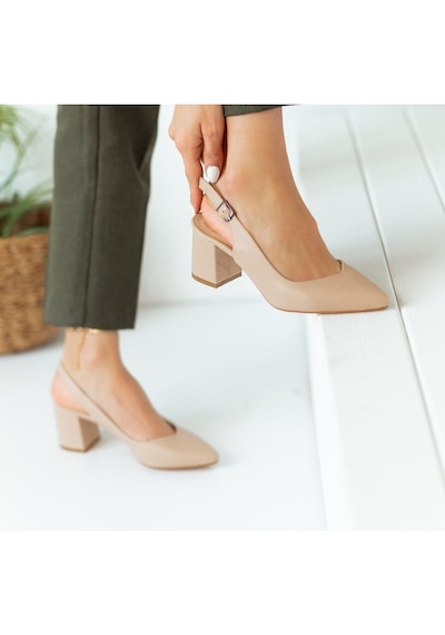 Park Moda K700 Ten Cilt Kadın Kalın Topuk Arkası Açık 5 Cm Günl Çok Renk Çok Renkli