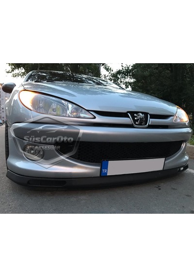 Peugeot 206 206+ 1998-2012 Uyumlu Üniversal Laguna Lip Esnek Ön Lip 2 Parça Tampon Altı Dil Karlık Ön Ek 00 Şüscaroto Aksesuar