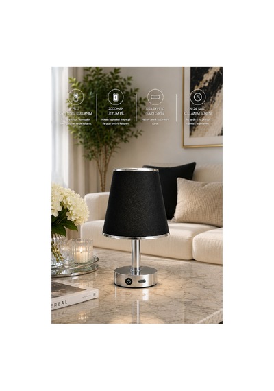 Minimalist Masa Üstü Led Kablosuz Pilli Abajur