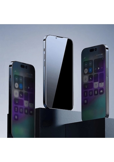 Baseus Crystal Apple iPhone 15 Plus Uyumlu Privacy Cam Ekran Koruyucu 2 Adet