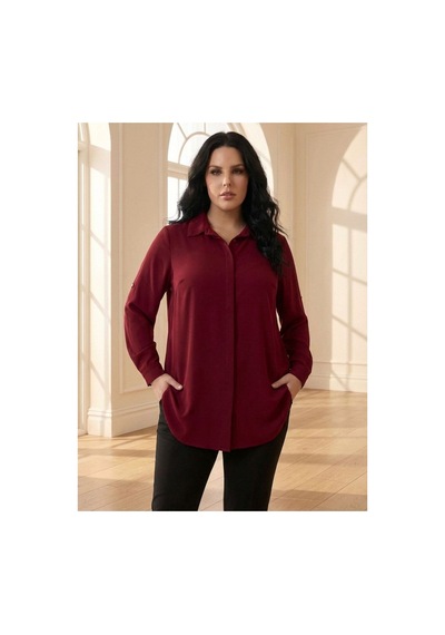 Hanezza Büyük Beden Kadın Abiye Jesica Kumaş Bordo Katlama Kol Gömlek Bordo - 30798233 Bordo Hanezza Büyük Beden Kadın Abiye Jesica Kumaş Bordo Katlama Kol Gömlek Bordo - 30798233 Bordo
