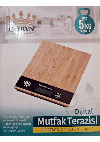 Dijital Lcd Mutfak Tartısı Terazisi 5kg Bambu Desenli Diğer